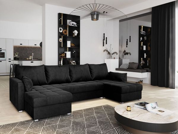 Masseno Ecksofa NAKO mit Schlaffunktion U-Form, Sofa mit Bettkasten