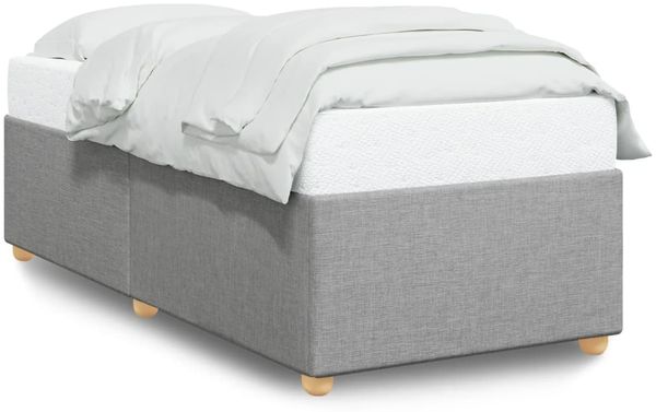 Einzelbettgestell Design für Erwachsene ohne Matratze Hellgrau 80x200 cm Stoff d4984e