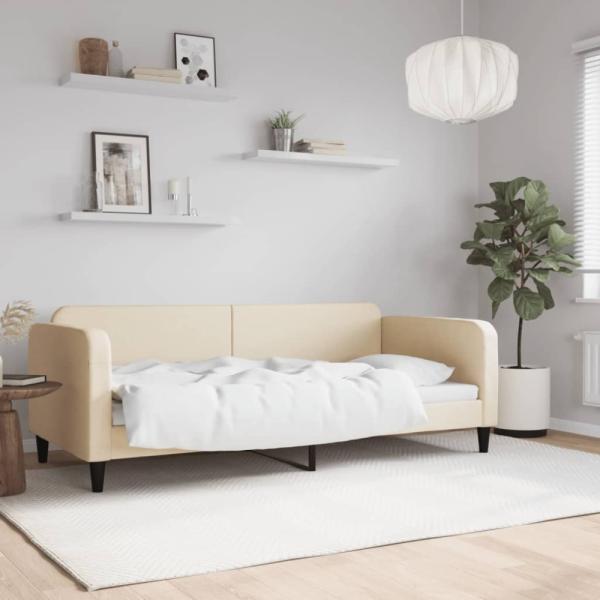 vidaXL Tagesbett Creme 90x200 cm Stoff 354037