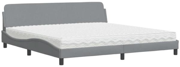 vidaXL Bett mit Matratze "Dover" Hellgrau 200x200 cm Stoff 3208464