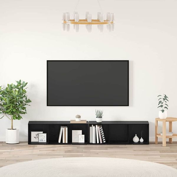 vidaXL TV-Schrankset 2 pcs Schwarz Eichen-Optik 37 x 35 x 107cm 3393550