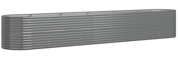 vidaXL Hochbeet Verzinkter Stahl 440x80x68 cm Grau 318969