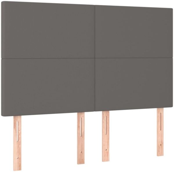 vidaXL Boxspringbett mit Matratze Grau 140x190 cm Kunstleder 3128911 Bild 5