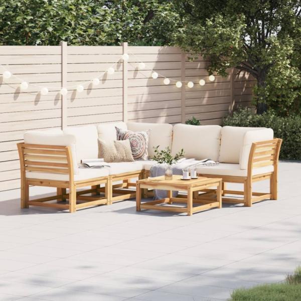 vidaXL 6-tlg. Garten-Lounge-Set mit Kissen Massivholz Akazie 3214288