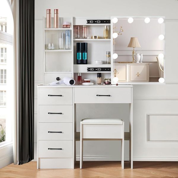 Schminktisch LED-Beleuchtung Spiegel Make-up Kosmetiktisch 3 Farben