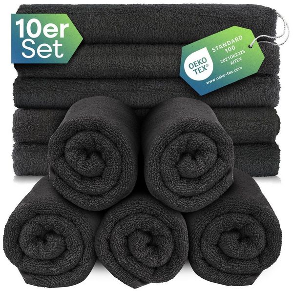 Slummer Seiftuch 10er-Set antharzit Seiftücher 30x30 cm 100% Baumwolle, Walkfrottier (Spar-Set, 10-St), Frottier Waschlappen Seiflappen 30x30 cm, grau