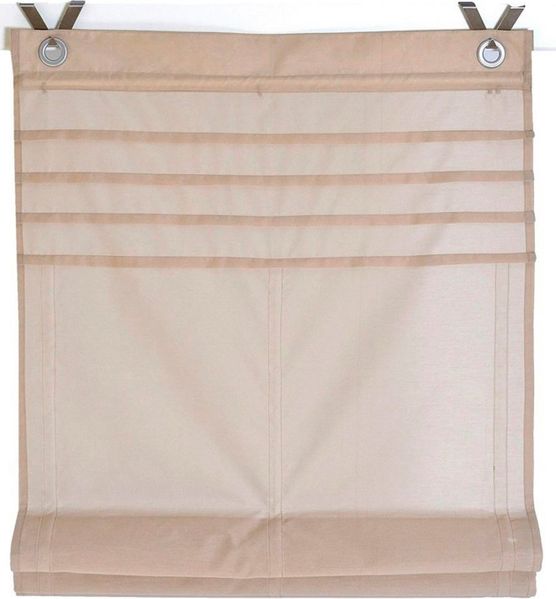 Kutti Raffrollo Kessy Biese, mit Hakenaufhängung, ohne Bohren, halbtransparent, Baumwolle, Polyester, Hakenaufhängung