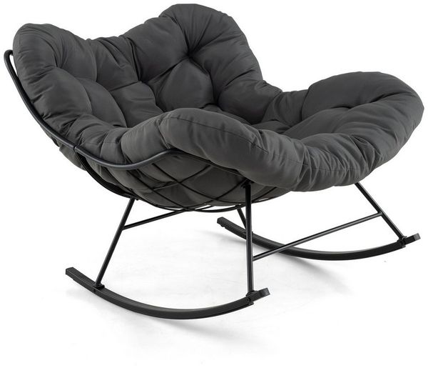 COSTWAY Schaukelsessel, Schaukelstuhl Relaxstuhl bis 205kg für Balkon, Indoor