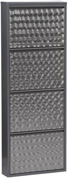 Schuhkipper >CLIP< (1stk) Metall / schwarz-anthrazit, montiert - 50x130x13,5 (BxHxT)
