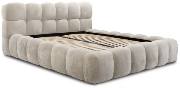 Polsterbett Bett AURELIA 180x200cm in Stoff Aprodite Elfenbein