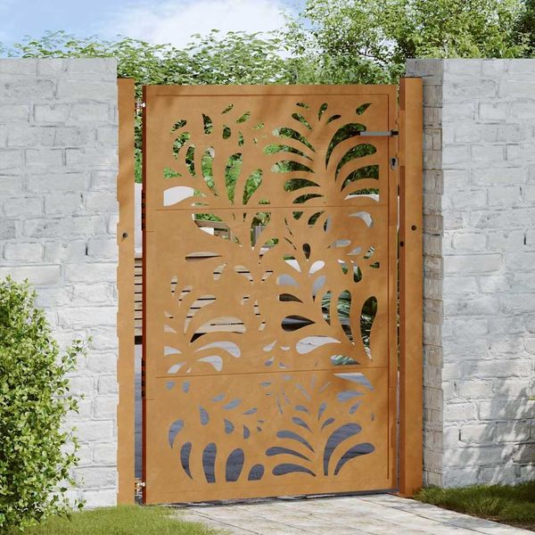 vidaXL Gartentor 100x125 cm Verwitterungsstahl Wellendesign 4100975