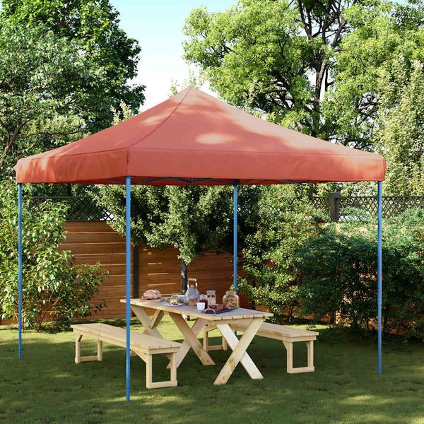 Partyzelt Faltbar, Gartenzelt Pop-Up Terrakottarot 292 x 292 x 315 cm