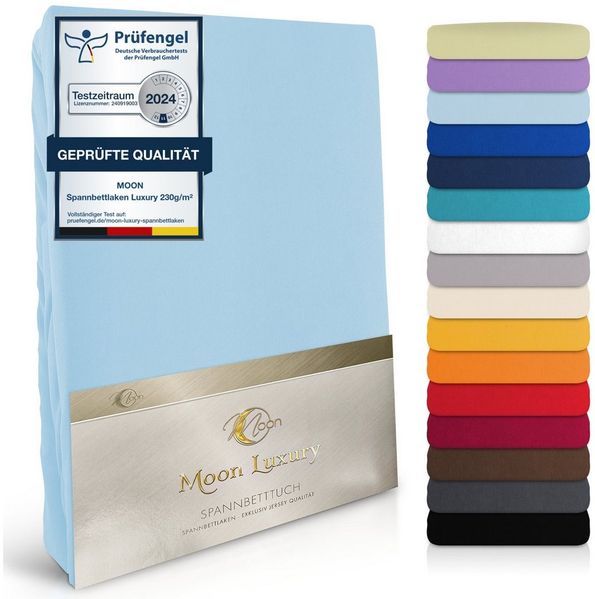MOON Heimtextilien Spannbettlaken MOON-Luxury Spannbettlaken Jersey Stretch 230g/m², 97% Mako-Baumwolle 3% Elastan