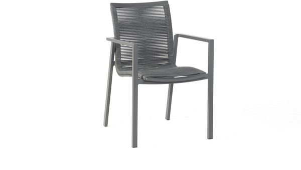 Sonnenpartner Sessel Line Alu/Polyrope dark-grey