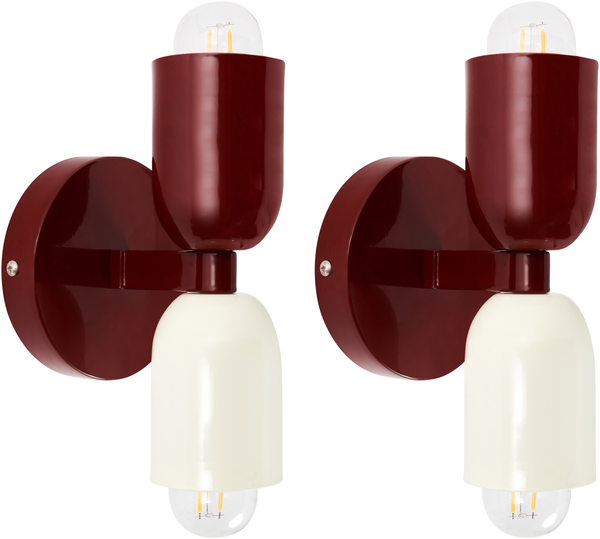 Wandlampe 2er Set TOPI Rot Metall