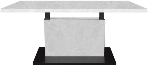 Couchtisch Höhenverstellbar Else 4 120x49x70 Holz Keramikoptik Weiß