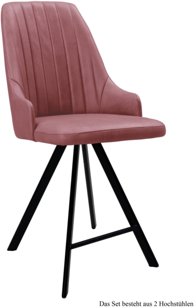 Thekenstuhl drehbar (2er-Set) Diannah 52x108x60 Schwarz/Rosewood