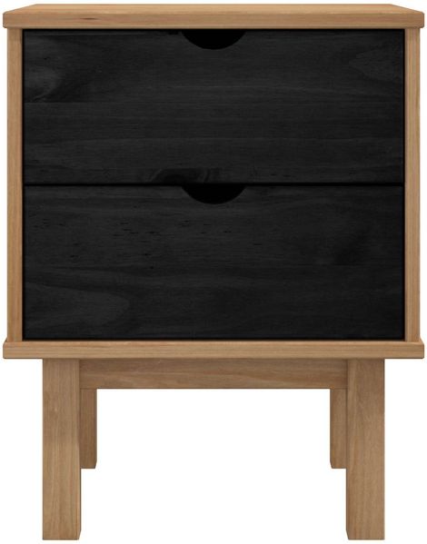 vidaXL Nachttisch OTTA Schwarz 45 x 39 x 57 cm Massives Kiefernholz 42041748 Bild 4
