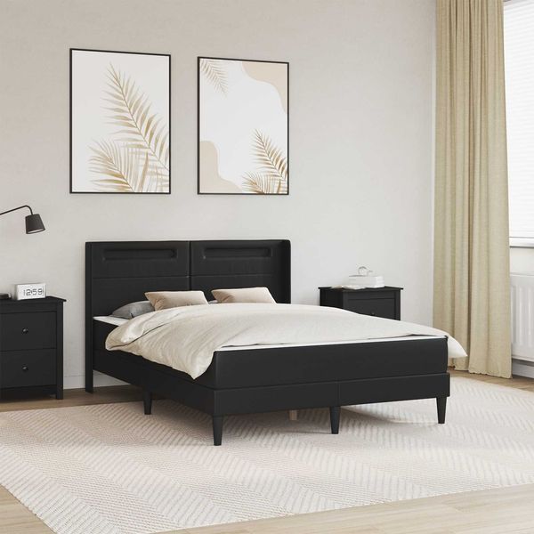 vidaXL Bettgestell mit Matratze Schwarz 160 x 200 cm Kunstleder 3414916