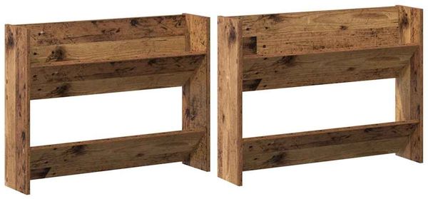 2er-Set Schuhschränke, Schuhkipper modern Altholz 80 x 18 x 60 cm Holzwerkstoff