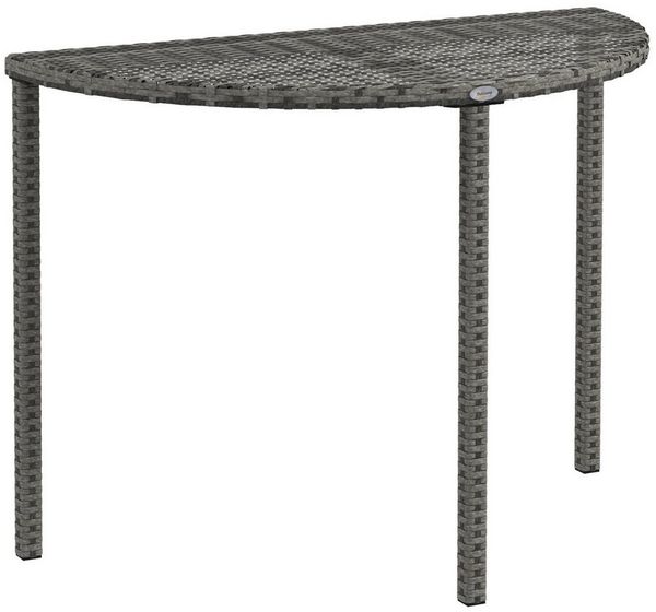 Outsunny Beistelltisch Balkontisch Garten Couchtisch (Tisch, 1-St, Balkontisch), Metall Grau 100 x 50 x 74 cm