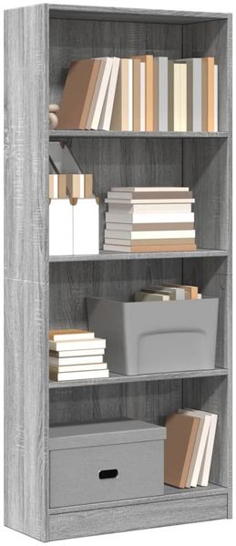 vidaXL Bücherregal Grau Sonoma 60x24x143 cm Holzwerkstoff 857817