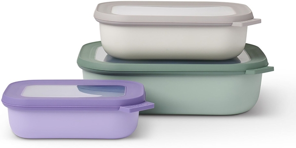 Mepal | Cirqula Frischhaltedosen | rechteckig 3-teilig Set | Größen: 500, 1000, 2000 ml | stapelbar & spülmaschinenfest | ideal zur Vorratshaltung
