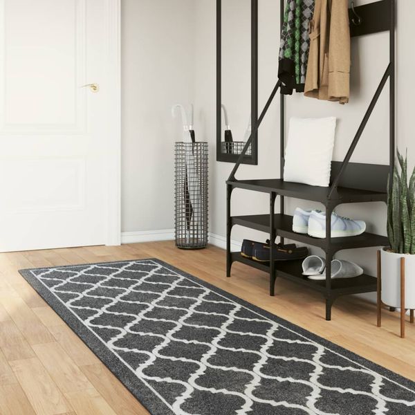 vidaXL Teppich Waschbar Schwarz und Weiß 80x300 cm 136604