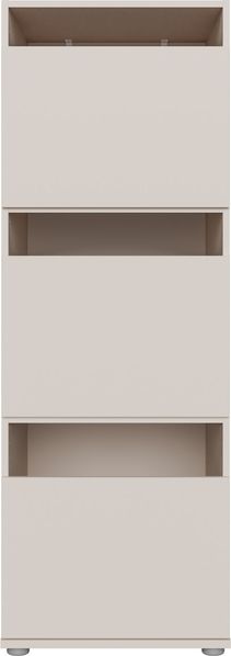 Forte WASHCAB 50, moderner Badezimmerschrank zur Aufbewahrung von Putz- und Waschutensilien, 3-türig, Badezimmer, Holzwerkstoff, Kaschmir Beige, 50 cm breit x 143,3 cm hoch x 67,5 cm tief