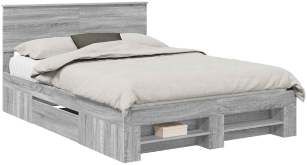 vidaXL Bettrahmen Graues Sonoma 160 x 200 cm Holzwerkstoff 3408744