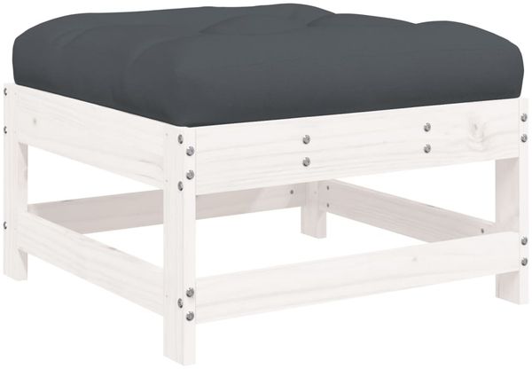 vidaXL 7-tlg. Garten-Lounge-Set mit Kissen Weiß Massivholz 3185837 Bild 7