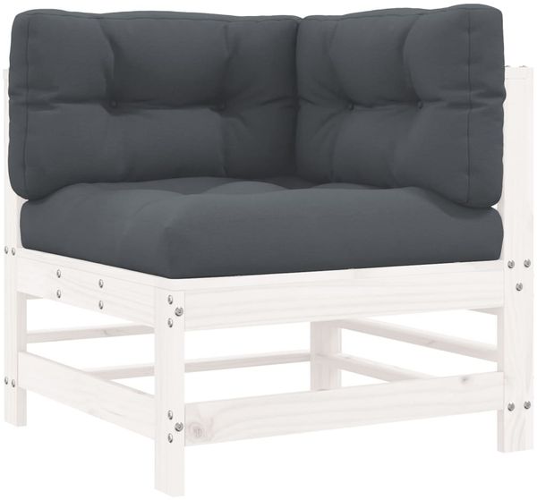 vidaXL 7-tlg. Garten-Lounge-Set mit Kissen Weiß Massivholz 3185837 Bild 4