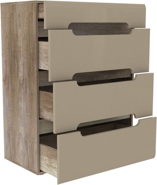 FORTE Tiziano Kommode, Holzwerkstoff, Braun/Beige, 80 x 104,6 x 43,1 cm Bild 2