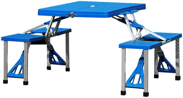 CASARIA® Campingtisch Klappbar mit Stühlen Schirmständer Alu Camping Klapptisch Faltbar