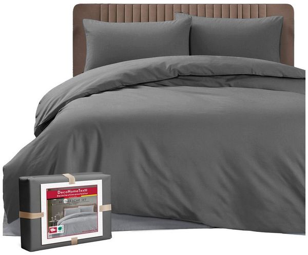 DecoHomeTextil Heimtextilmanufaktur Bettwäsche Set Bettgarnitur mit Reißverschluss Polycotton Uni