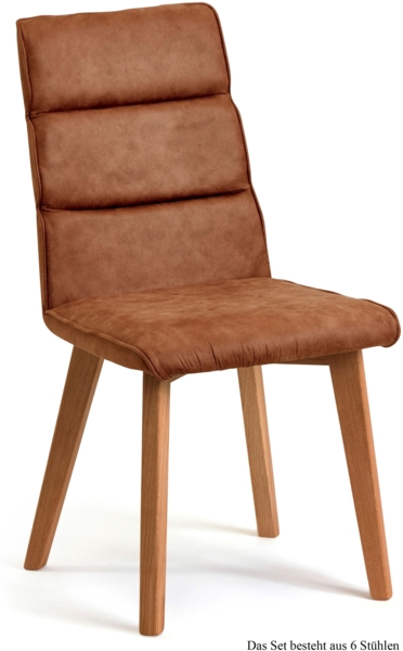 Esszimmerstuhl (6er-Set) Darell 47 x 92 x 60 Eiche geölt/Cognac