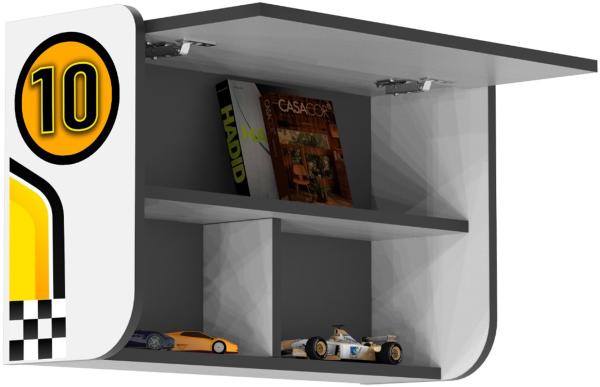 Bücherregal Wandregal Hängeschrank mit Klappe Kinderzimmer Weiß