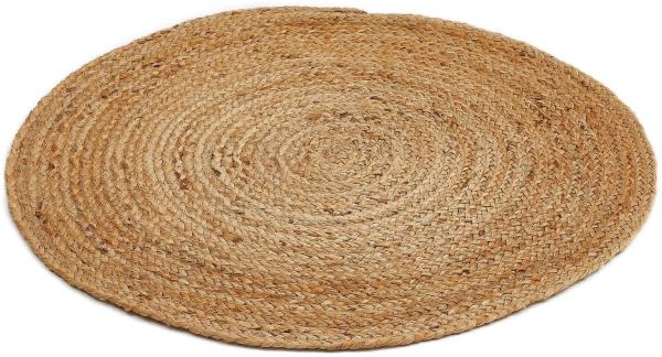 LUXOR living Teppich Mamda 2, Juteteppich, rund, Höhe: 4 mm, Flachgewebe, handgeflochten, Flecht Design, Naturfaser, Boho-Style
