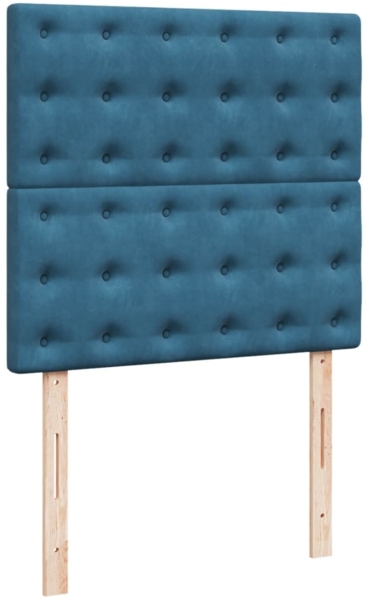 vidaXL Boxspringbett mit Matratze Blau 90x190 cm Samt 3293102 Bild 6