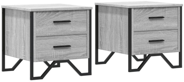 vidaXL Nachttische 2 Stk. Grau Sonoma 40x41x40 cm Holzwerkstoff 848511 Bild 1