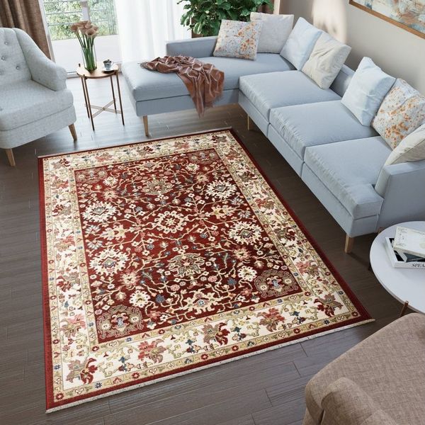 Tapiso Teppich RIVIOLI, rechteckig, Höhe: 9 mm, Wohnzimmer, Schlafzimmer, Kurzflor, Fransen