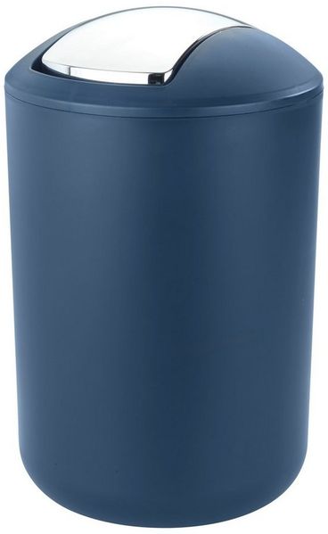 Basera® Kosmetikeimer mit Schwingdeckel, Badmülleimer bruchsicher Blau 6,5 Liter