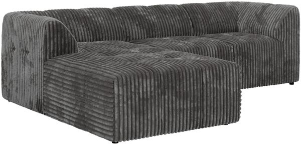 Modernes Wohnzimmer Sofa VORITA 3M L Freistehendes Ecksofa, L-Couch, Gepolstertes Sofa, Wellenfedern - Grau Cord - Links Bild 7