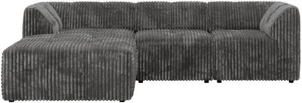 Modernes Wohnzimmer Sofa VORITA 3M L Freistehendes Ecksofa, L-Couch, Gepolstertes Sofa, Wellenfedern - Grau Cord - Links Bild 8