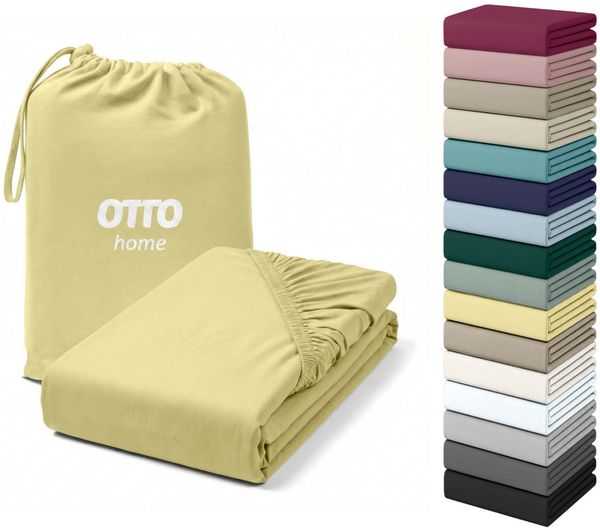 OTTO home Spannbettlaken Cremona, BASIC und PREMIUM Qualität, mit Elasthan, Baumwolle, Jersey (180 g/m), Gummizug: rundum, (1 Stück), Jersey Bettlaken ab Größe 90x200 cm, Strapazierfähig und langlebig