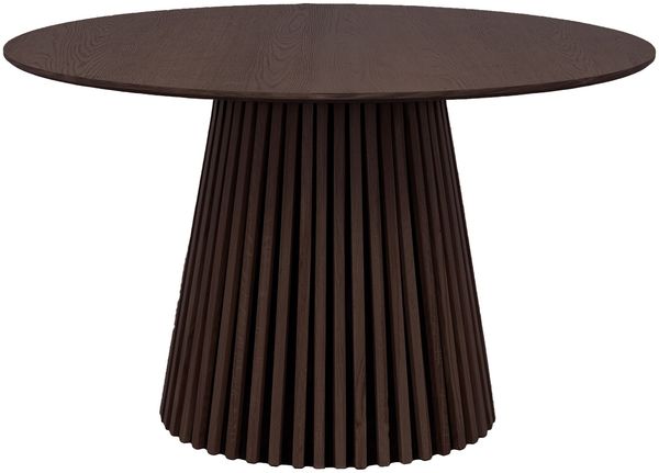 Säulen-Esstisch >Osaka< in Geräuchert, Eichenfurnier, MDF - 75x120cm (HxD)