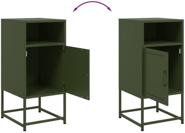 vidaXL Nachttisch Olivgrün 36x39x78 cm Stahl 846574 Bild 10