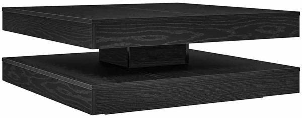 vidaXL Couchtisch 360-Grad Drehbar Schwarz Eichen-Optik 90x90x34,5 cm 3321352