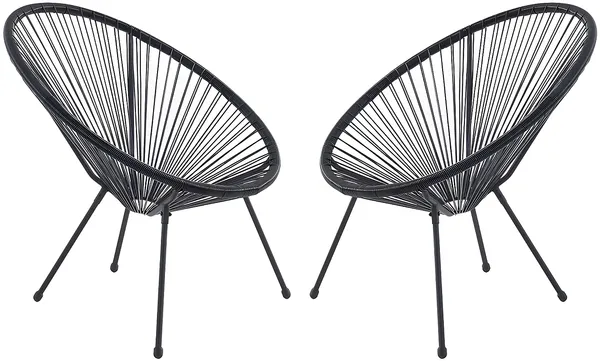 Vente-unique - ALIOS Gartensitzgruppe Harz Schwarz - B 82 cm x H 83,5 cm x L 72 cm