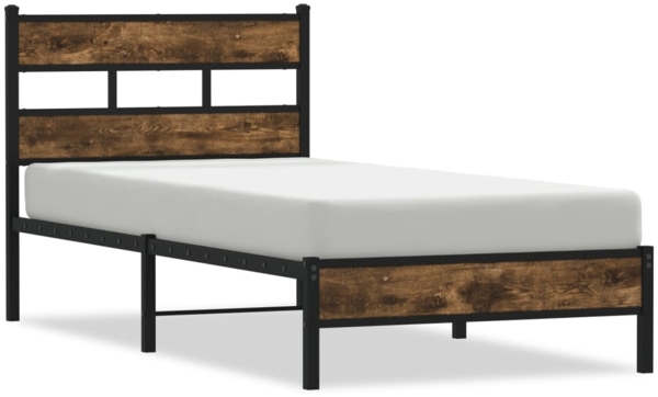 vidaXL Bettgestell ohne Matratze mit Kopfteil Sonoma-Eiche 100x200 cm 4017195